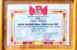 Đoàn trường THCS - THPT Nam Việt hoàn thành tốt công tác Đoàn và phong trào thanh niên Khu vực trường học năm học 2021 - 2022 