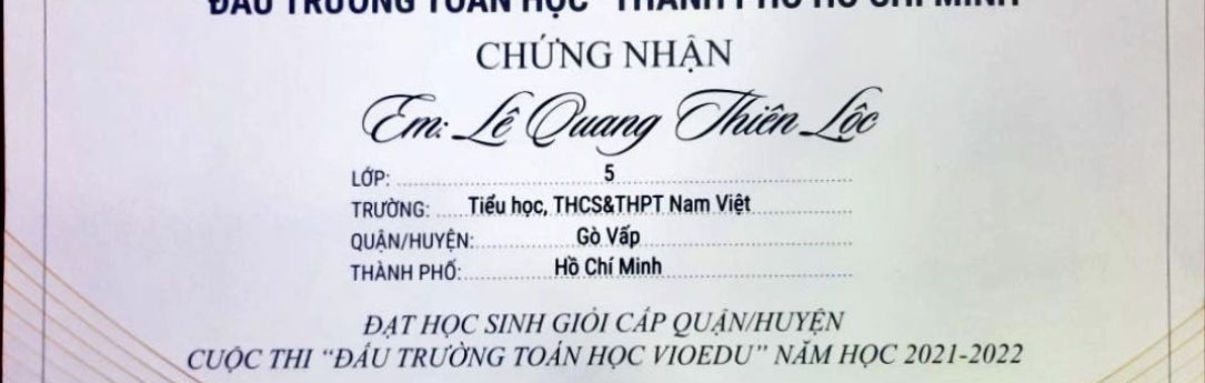 Học sinh lớp 5 Trường Tiểu học Nam Việt đạt danh hiệu “ Học sinh giỏi cấp Quận