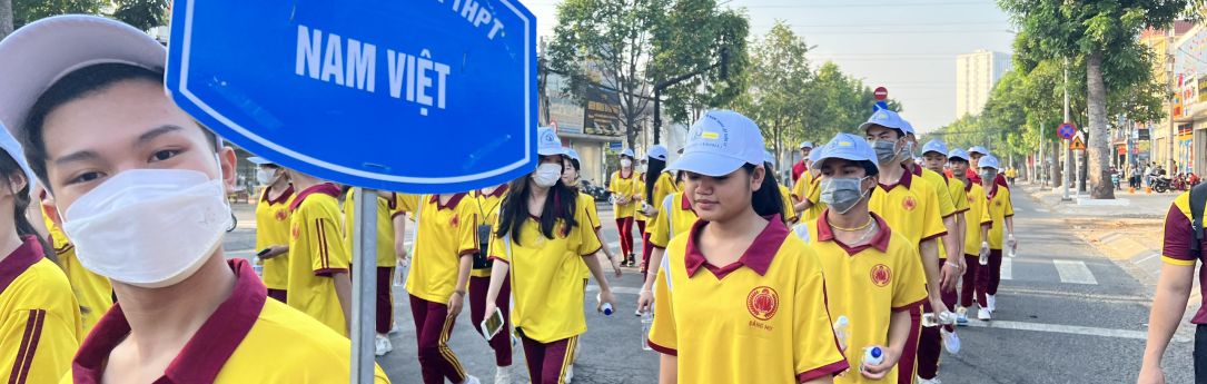 TĐ GDQT Nam Việt hưởng ứng chương trình đi bộ đồng hành gây quỹ vì người nghèo và quỹ Đền ơn đáp nghĩa năm 2023 do UBND Q12 tổ chức